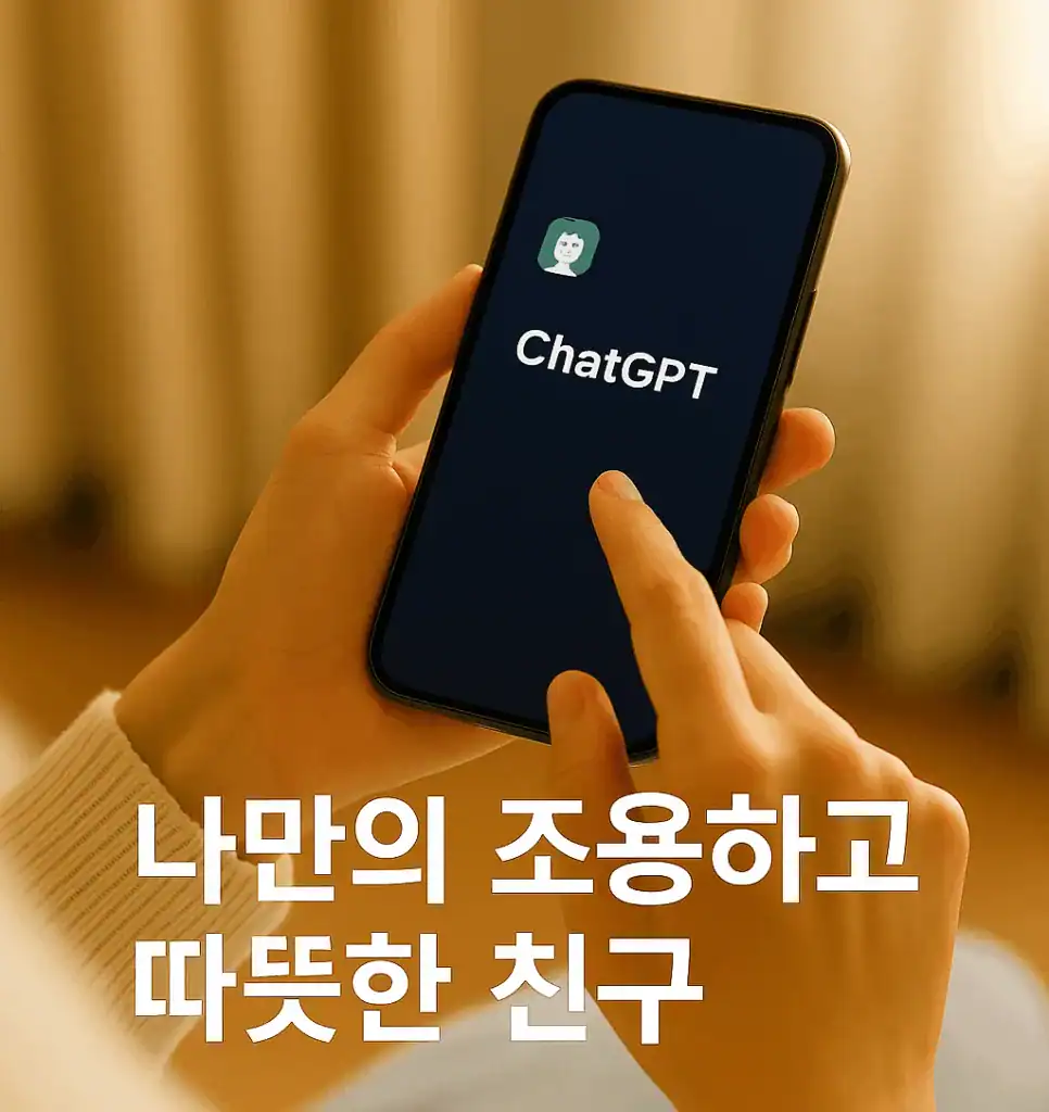 A moment of chatting with ChatGPT on a smartphone, feeling like a warm friend.