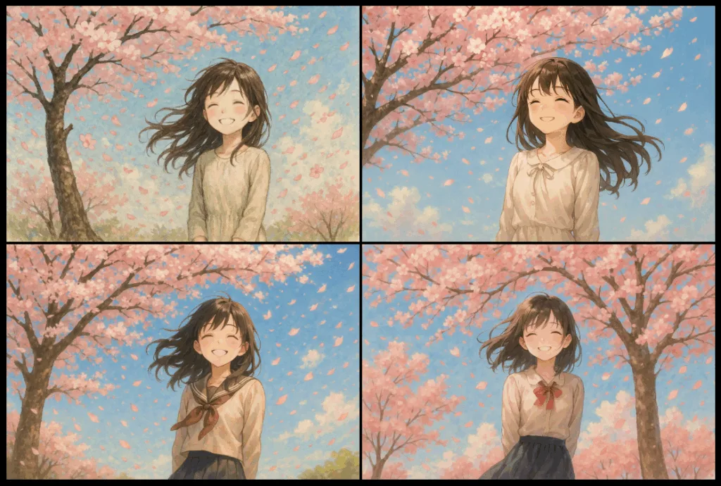 Soraで作った女子学生のキャラクター。