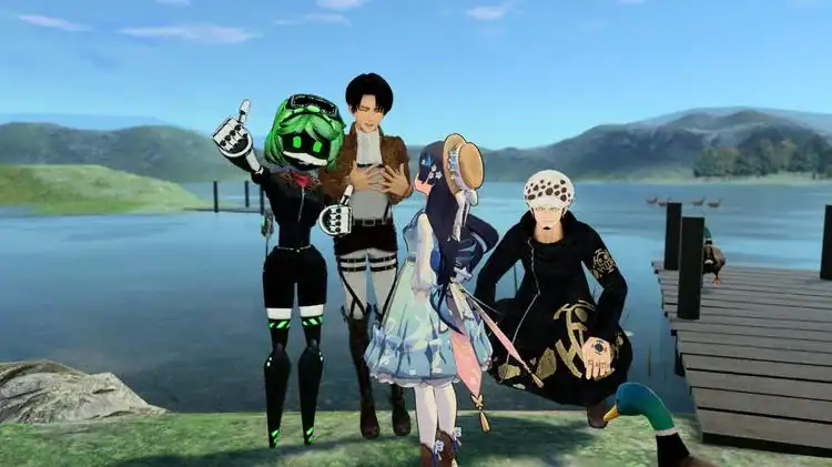 Momen pertemuan emosional bersama teman-teman di realitas virtual.