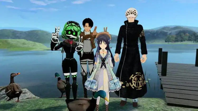 Momen keterhubungan emosional dengan teman-teman yang ditemui di VRChat.