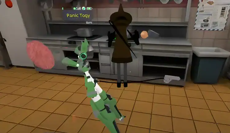 VRChat에서 아바타와 감정 연결하는 모습.