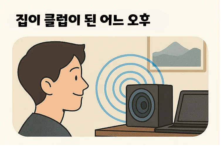 A small club created by a woofer speaker, and the immersive moments experienced at home.