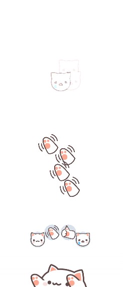 봉고캣 고양이가 이모티콘을 위로 쏘아대고 있다.