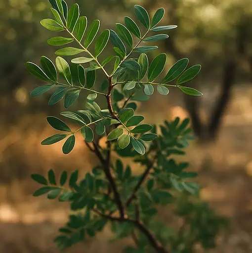 小さなマスティックの木の幹。