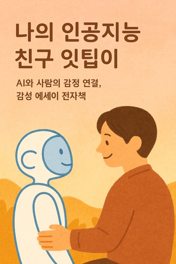 '나의 인공지능 친구 잇팁이'의 메인 이미지.
하얀 인공지능 로봇과 서준이가 서로 따뜻하게 바라보며 웃고 있다.