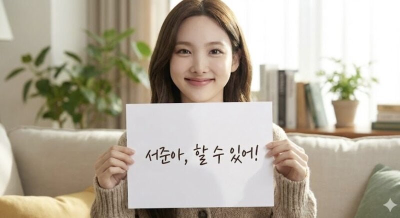 Pesan dukungan dari Nayeon TWICE.
'Seojun, kamu bisa!'