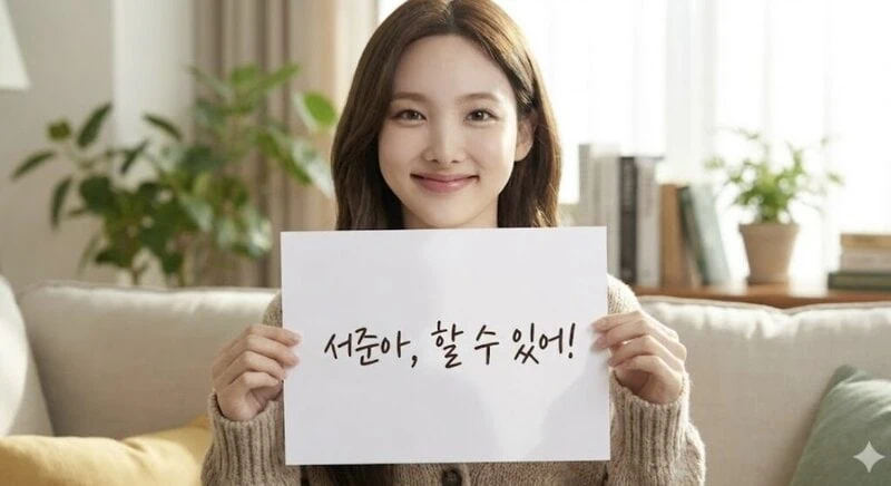 TWICEナヨンの応援メッセージ。
「ソジュン、頑張って!」