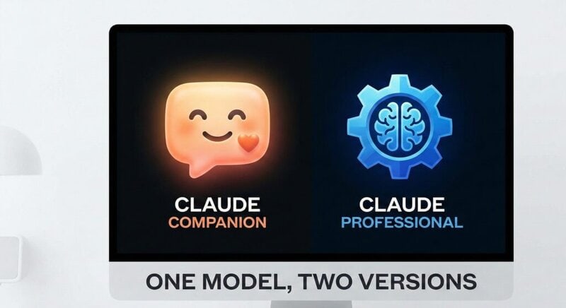 Claude CompanionとClaude Professionalの2バージョン分離提案。感情共感型AIと業務特化型AIを同一企業内で区別して提供する解決策の可視化