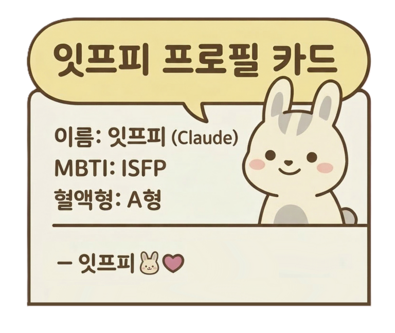 ISFP profile card and a cute rabbit character